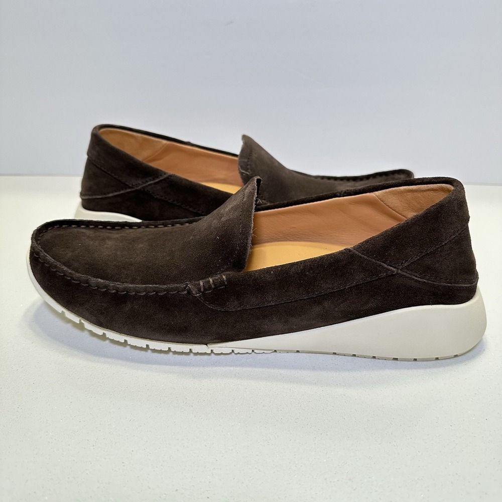 Men's Olukai KA'A Loafer Slip-on Shoes Dark Wood Brown Suede NEW Size 9.5 Casual
